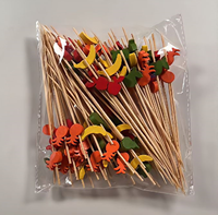 Lot de 100 piques à fruits en bambou, pics à cocktail faits à la main, cure-dents à fruits, brochettes en bambou de 4,7 pouces