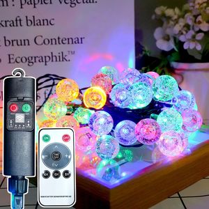 USB Rechargeable RGB LED String <strong>Lights</strong> Outdoor Waterproof 8 Modes Bubble Ball Christmas <strong>Lights</strong> for Holiday Parties New IP44 - Product Image 1
