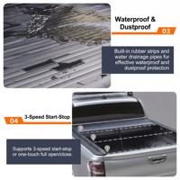 Promotion : Cache-benne manuel rétractable en aluminium robuste pour Ssang Musso Pickup, couvercle à enroulement étanche 4x4 Double Cabine