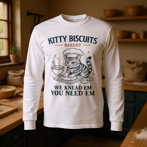 Camiseta de manga larga Kitty Biscuits Bakery Cat Kneading Baker - Product Image 3