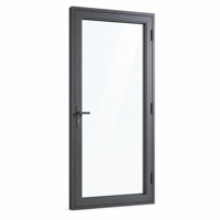 Porte extérieure à double vitrage à rupture de pont thermique en alliage d'aluminium certifiée CE, à cadre étroit, pour maison, villa, appartement