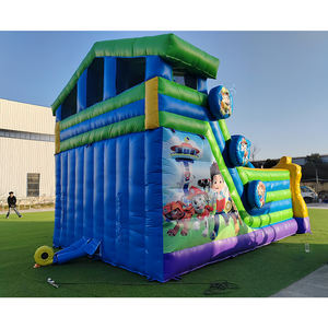 Châteaux gonflables pour chiens à pattes éco-responsables pour l'extérieur, double toboggan pour enfants, château gonflable avec garantie de 3 ans - Product Image 5