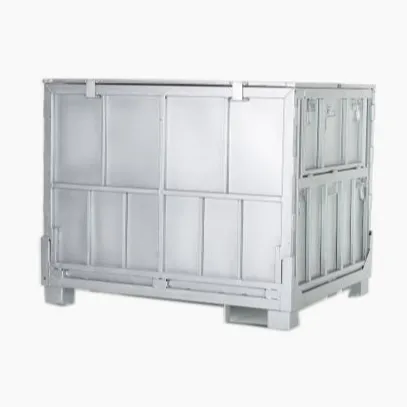 Empilhamento dobrável do transporte do borracha sintética e do armazenamento de metal galvanizado crates