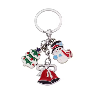Customized Christmas <b>Anime</b> Cartoon <b>Keychain</b> Key Holder Santa Claus Elk Family Gift Key Chains Metal Keyring - Product Image 4