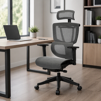 Chaise de bureau de direction ergonomique moderne à dossier haut pivotant en maille avec soutien lombaire