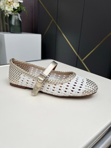 Zapatos de Bailarina ALAIAs Originales, de Malla, Lujosos, para Mujer, con Brillo, Parte Superior de Cuero Genuino, Planos - Product Image 5