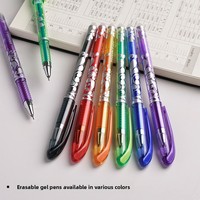 Stylos gel effaçables en plastique avec recharges et gommes, pointe fine, effaçables facilement, pour l'école et le bureau