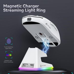 Souris de jeu sans fil légère ATTACK SHARK X6 avec rétroéclairage RVB, base de charge et boutons programmables - Product Image 4