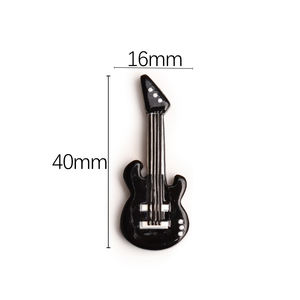 Mini Guitarra Eléctrica de Resina, Cabujón Plano para Manualidades, Accesorios Hechos a Mano, Dijes de Resina para Joyería - Product Image 5