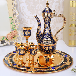 แก้วไวน์เซรามิกเลียนแบบโบราณสไตล์ยุโรป, ขวดไวน์ขาว, ชุดของขวัญแก้วไวน์โลหะผสมดีไซน์สร้างสรรค์ - Product Image 4