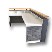 Bureau de réception en L en bois blanc ou en forme de L, bureau de contrôle, économique