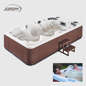 Vendita calda all'aperto 8 persone autopulente vasca idromassaggio in acrilico per piscina spa per il tempo libero di lusso Dual Area Endless Swim spa - Product Image 4