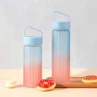 Verre borosilicate haute qualité, couleur dégradée personnalisée, 300ml, 500ml, 750ml, 1000ml, anti-fuite, sans BPA, écologique, compatible lave-vaisselle, résistant à l'ébullition