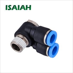 Conector Neumático de Doble Rama con Rosca Macho BSP de 1/4, 3/8, 1/2, 1/8 para Manguera de 04mm, 6mm, 8mm, 10mm, 12mm - Product Image 4