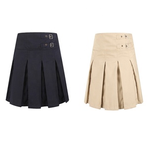 Oem/Odm Chinese School Meisje Uniform Kaki Geplooid Ontwerp Meisje Mini Rok School Rokken Voor Kinderen Kinderen - Product Image 2