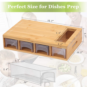Ensemble de 3 planches à découper en bambou <span class=keywords><strong>bio</strong></span> avec logo personnalisé, planche à découper de cuisine avec poignée <span class=keywords><strong>pour</strong></span> cadeau promotionnel - Product Image 2