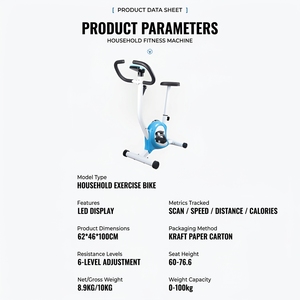 Vélo d'exercice stationnaire à transmission par courroie pour usage domestique, vélo <span class=keywords><strong>de</strong></span> spinning d'intérieur pour entraînement cardio avec résistance réglable - Product Image 6