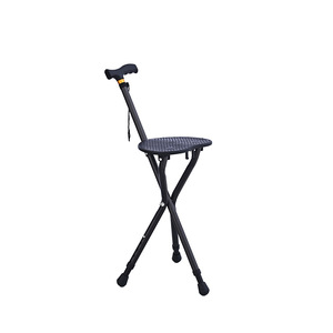 Bâton de marche réglable en alliage d'aluminium avec siège pliable pour la randonnée en plein air, les voyages, pointe en caoutchouc antidérapante - Product Image 1