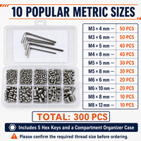 300 vis sans tête à six pans creux en acier inoxydable 304, filetage fin, norme ANSI, tête conique DIN914, vis de réglage