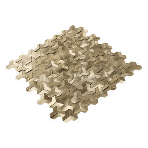 Mosaïque en aluminium auto-adhésive dorée à effet 3D et carreaux métalliques collés pour la cuisine et la décoration intérieure - Product Image 2