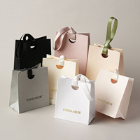 Sacs shopping personnalisés PandaSew avec logo, sacs cadeaux de luxe pour boutiques de cosmétiques, parfums, bijoux, avec poignées pour l'emballage