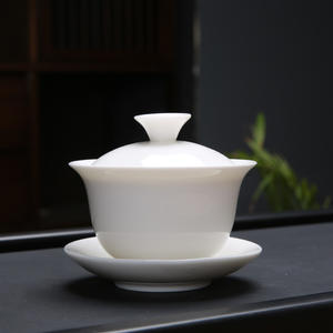 देहुआ बड़ा सिरेमिक अभयारण्य कप चाय का कटोरा अनुकूलित लोगो सफेद चीनी मिट्टी के बरतन मटन वसा जेडे ने आधुनिक चीनी कॉफी और चाय सेट को कवर किया - Product Image 2