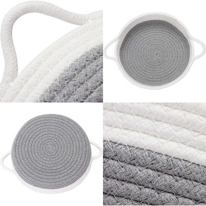 Panier de rangement en corde de coton, récipient alimentaire rond pour la cuisine, panier tissé à la main pour les collations et les fruits, organisation de la maison - Product Image 2