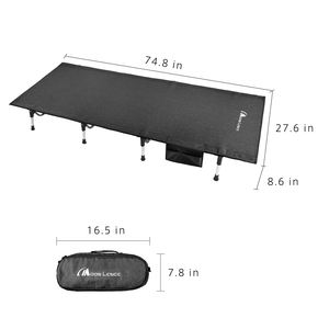 MoonLence Ultraléger Portable <span class=keywords><strong>Lit</strong></span> de Camping Simple Pliable Tente de Voyage Inclinable pour Camping en Plein Air Randonnée Pêche Comprend - Product Image 6