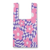 Vente chaude sac fourre-tout imprimé rose tout sac fourre-tout sacs à main mignons pour femmes fille sac à bracelet tricoté