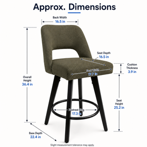 <span class=keywords><strong>Tabouret</strong></span> <span class=keywords><strong>de</strong></span> <span class=keywords><strong>bar</strong></span> pivotant moderne avec revêtement doux au toucher, dossier arqué et structure foncée pour comptoir <span class=keywords><strong>de</strong></span> café – Vente en gros - Product Image 2