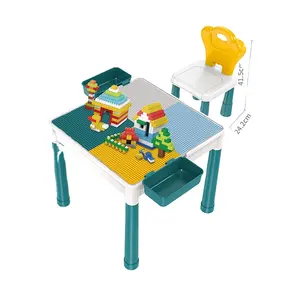 多功能积木易组装积木积木桌热卖儿童塑料彩盒男女通用TXT运输300