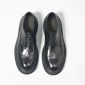 Chaussures en cuir véritable pour hommes, de luxe, de haute qualité, tendance, décontractées, à la mode, à semelle épaisse, légères, en vente - Product Image 3
