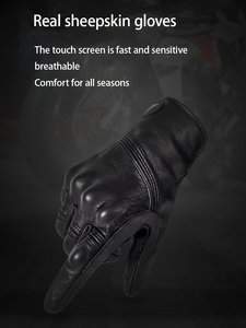 Guantes de moto de cuero genuino personalizados protegen los guantes de moto conducción carreras guantes de montar - Product Image 4