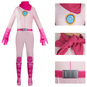 Traje de cosplay de princesa Peach para mujer, tela de poliéster y elastano, juego de rol de anime, primavera 2023, talla 110-180 - Product Image 3