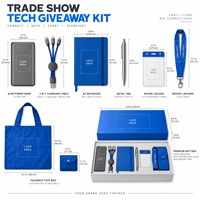 Kit promotionnel personnalisé pour salons professionnels : Power Bank, Câble, Carnet, Badge, Lanière, Sac fourre-tout – Fournisseur OEM ODM
