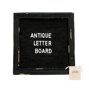 Tableau à lettres en feutre noir vintage, panneau de rentrée scolaire, cadre en bois rustique, panneau de lettres en feutre noir, tableau de messages en feutre 10x10 - Product Image 1
