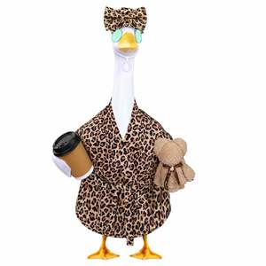 23" Bathrobe Porch Outfit Set Adorable Goose Leopard <b>Costume</b> With Coffee Cup Bear Cucumber Eye <b>Mask</b> Decoration - Product Image 1