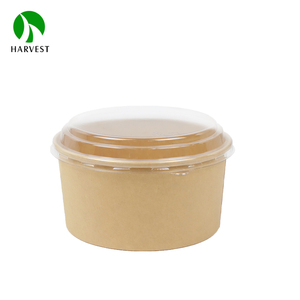 Boîtes d'emballage alimentaire jetables sulfurisées de qualité alimentaire saladier à emporter en papier kraft avec couvercle - Product Image 3