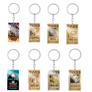 30 Designs Luffy Keychain Anime 1 Piece Stainless Steel Colorful Key Chain