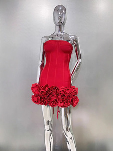 Вечерние вечерние платья 2025 новые высококачественные сексуальные зрелые облегающие Короткие вечерние платья с цветами для женщин элегантные - Product Image 5