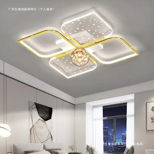 Ceiling <b>Light</b> For Master Bedroom <b>Led</b> Modern Square Design With <b>Star</b> Pattern And Crystal Ball Decorative Lighting For Home Use - Product Image 2