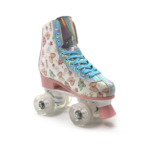 Patins à roulettes pour femmes avec <span class=keywords><strong>roues</strong></span> lumineuses et imprimé papillon pour filles, adultes, jeunes, débutants en plein air - Product Image 5