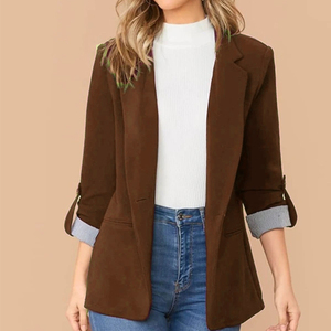 Fashion Splicing Lapel Slim One <b>Button</b> Cardigan Temperament Women's <b>Suit</b> Fashion - Product Image 2