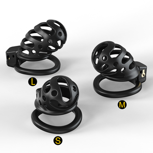 กรงครอบอวัยวะเพศชายทำจากเรซิ่น พร้อมห่วงรัดอวัยวะเพศ <span class=keywords><strong>6</strong></span> วง สำหรับผู้ชาย - Product Image 5