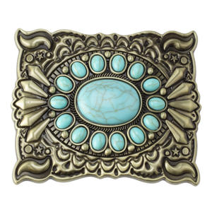 Fibbia per cintura turchese fibbie occidentali per fibbie per cinture in lamiera da donna progetta il tuo Design privato - Product Image 2