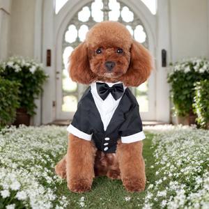 Otoño Invierno lujo transfronterizo ropa para mascotas clásico poliéster ropa Formal sólido esmoquin para caballero perros gatitos para - Product Image 6
