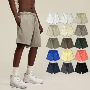 Activewear Factory Custom Logo Unisex Summer Solid Color Wholesale Trunk Mens Shorts Cause Wear Cotton Basketball Shorts For Men