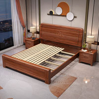 Lits en bois, lit simple, lit double, meubles de chambre à coucher, lit en bois de luxe léger de style chinois