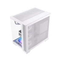 Best Air Flow RGB Mid Tower Game Chassis PC Gaming Tower with Glass Side Board Steel Construction 14cm/12cm Fan ATX Support