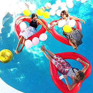 Piscina gonfiabile personalizzata galleggia tubi a forma di cuore anello di nuoto su misura acqua spiaggia festa zattere per adulti - Product Image 5